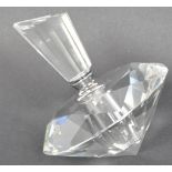 VINTAGE 20TH CENTURY FACETED GLASS DIAMOND SCENT BOTTLE