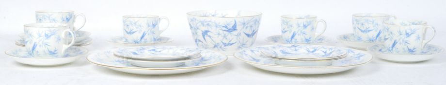 VINTAGE BONE CHINA BLUE & WHITE TEA SERVICE