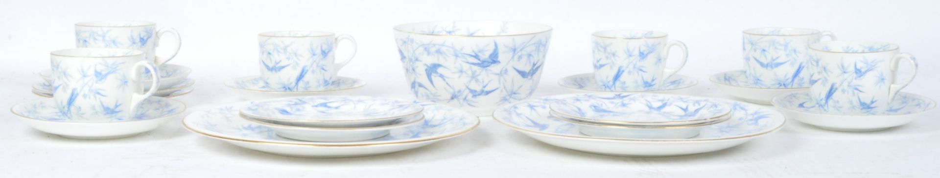 VINTAGE BONE CHINA BLUE & WHITE TEA SERVICE