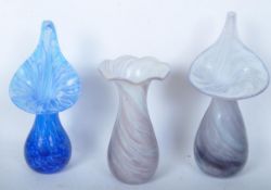 COLLECTION OF THREE ALUM BAY MARBLED GLASS VASES