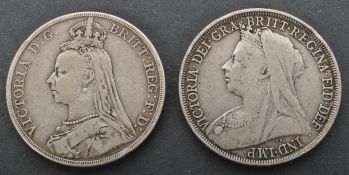 TWO 19TH CENTURY VICTORIAN .925 SILVER COINS