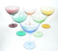 SET OF SIX VINTAGE MID 20TH CENTURY ITALIAN STYLE COUPE GLASSES