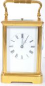 VINTAGE 20TH CENTURY BRASS CARRIAGE CLOCK