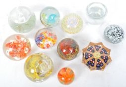 A COLLECTION OF STUDIO ART GLASS PAPERWEIGHTS