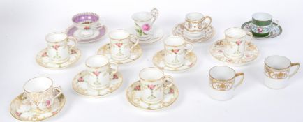 A COLLECTION OF VINTAGE BONE CHINA CUPS & SAUCES