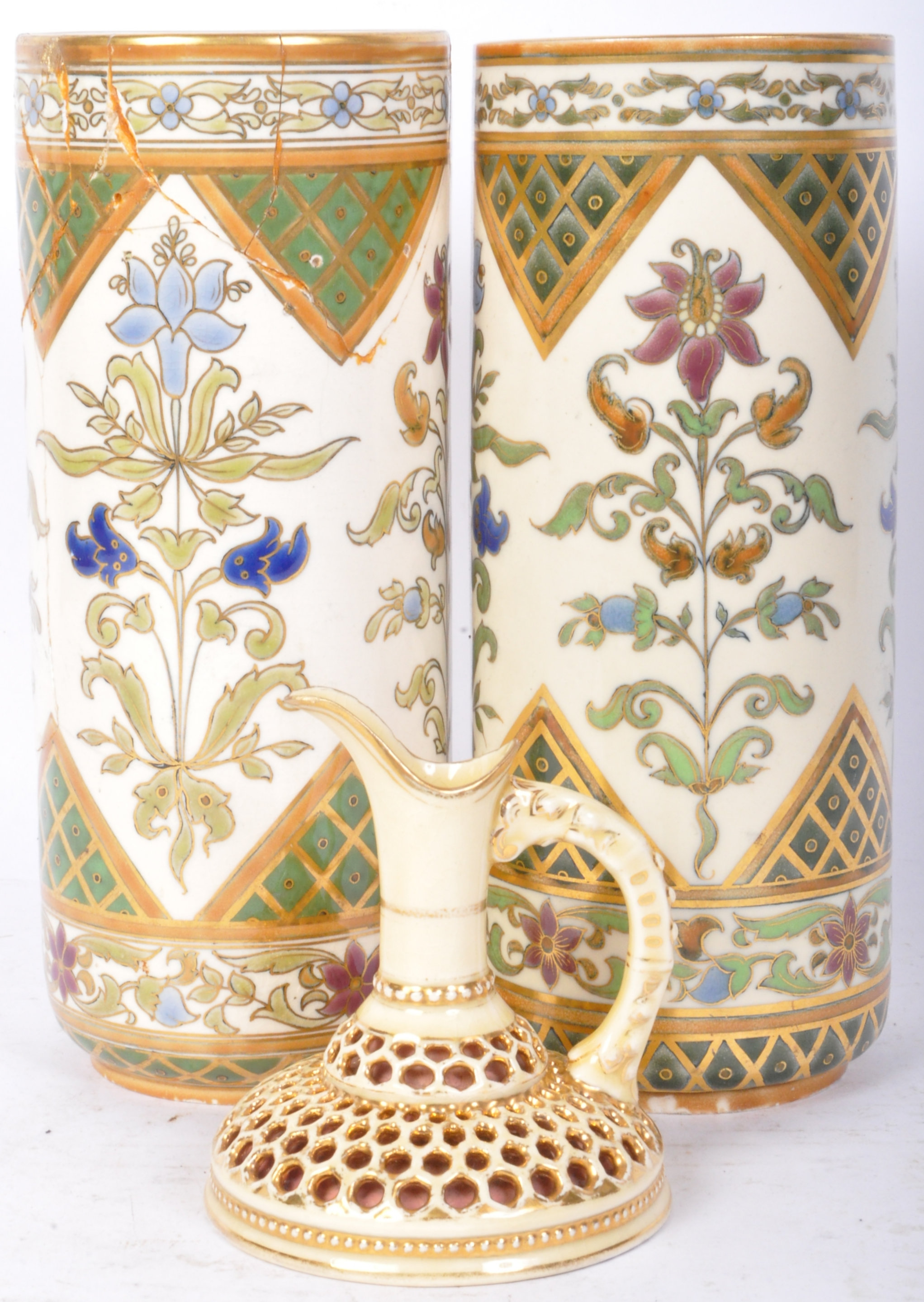 EARLY 20TH CENTURY ZSOLNAY PECS ART NOUVEAU VASES