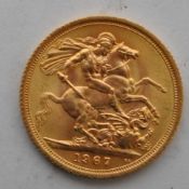 QUEEN ELIZABETH II 1967 GOLD FULL SOVEREIGN COIN