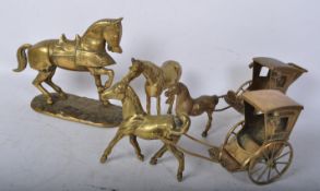 COLLECTION OF 20TH CENTURY BRASS HORSE FIGURES