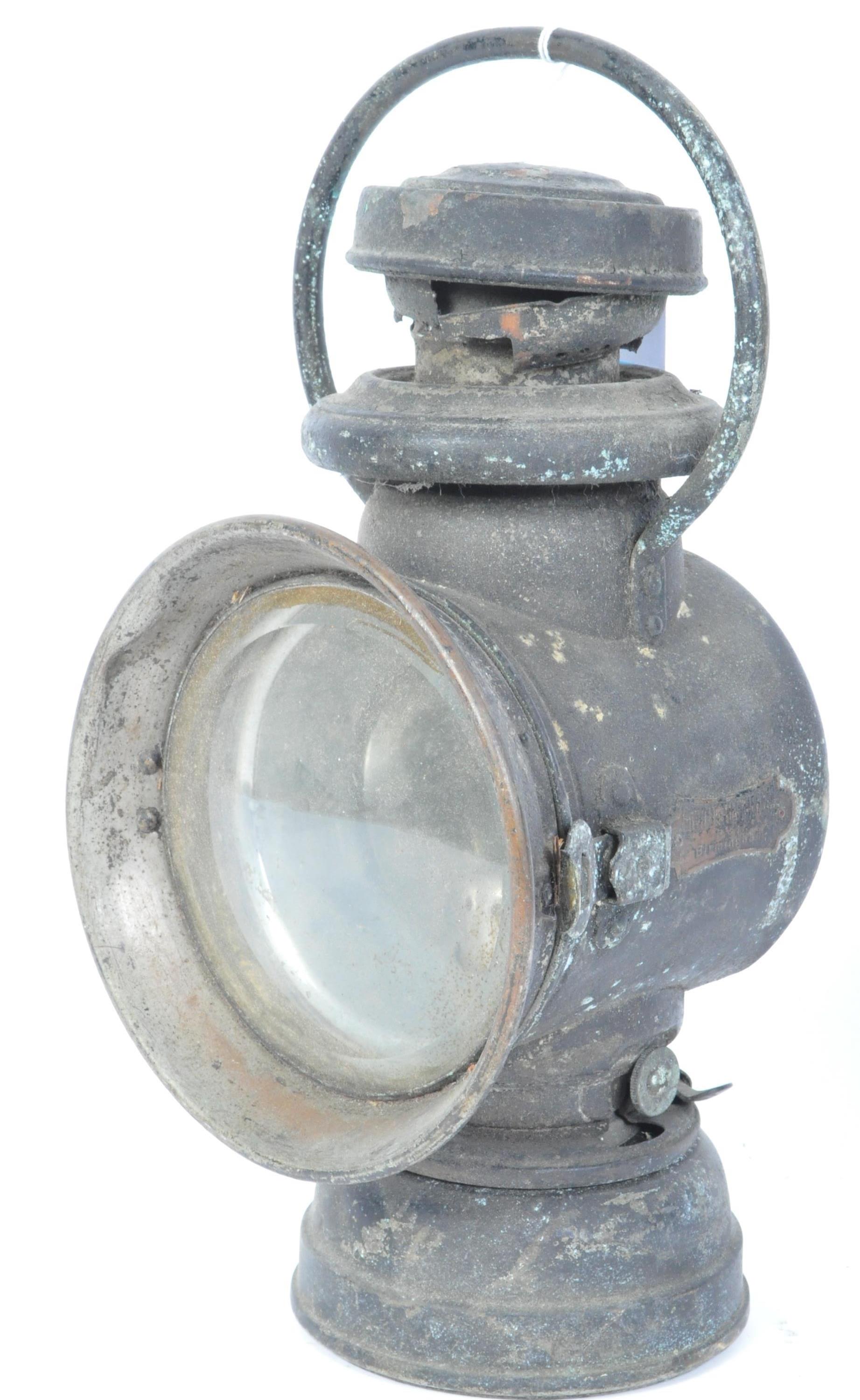 A RETRO VINTAGE POWELL & HANMER CARBIDE RAILWAY LAMP