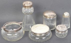 A COLLECTION OF SILVER PLATE GLASSWARE