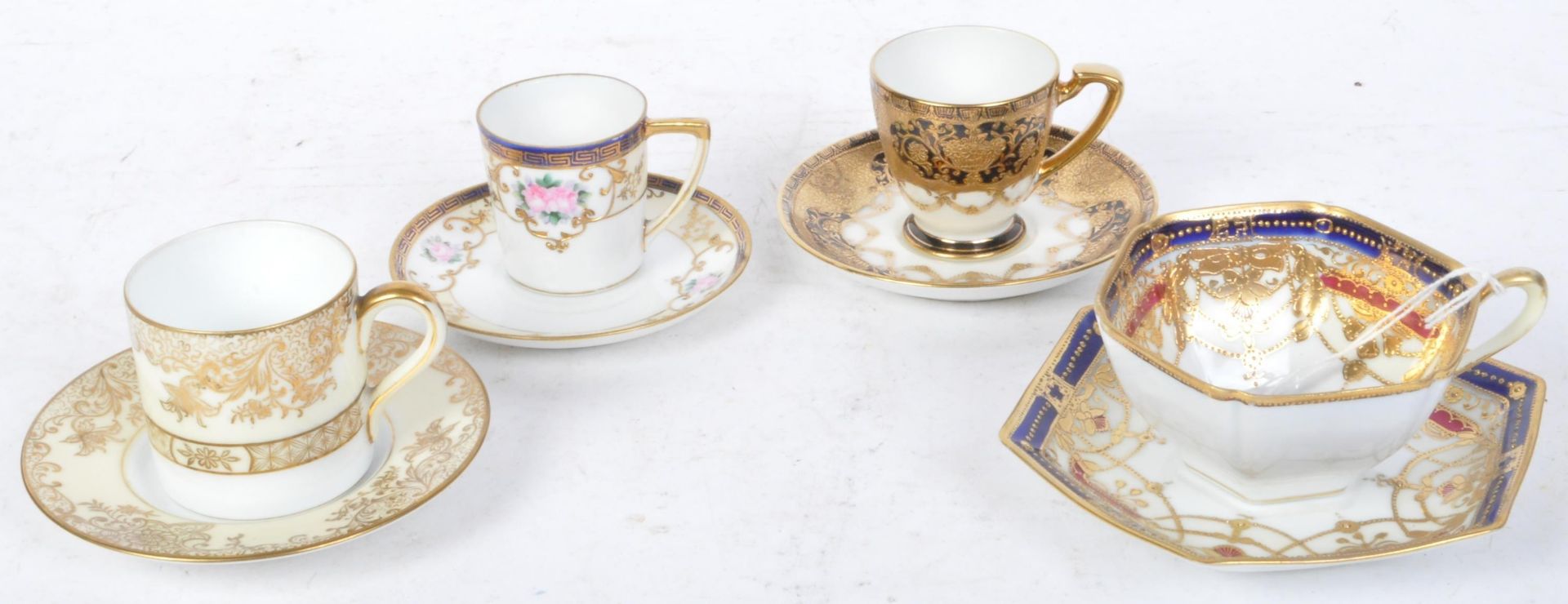 ASSORTMENT OF EARLY 20TH CENTURY NORITAKE PORCELAIN CUPS & SAUCERS