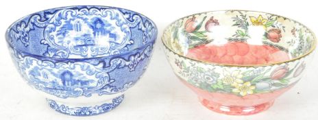 TWO VINTAGE ENGLISH POTTERY FRUIT CENTREPIECE BOWLS