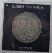 VICTORIAN 1891 SILVER CROWN COIN