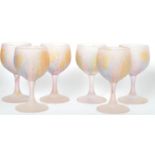 A SET OF SIX VINTAGE CLOUD OPAQUE SHERRY GLASSES