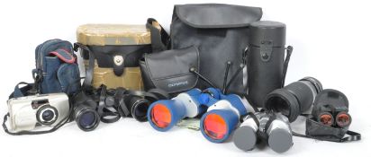 A COLLECTION OF TELEPHOTO LENS & BINOCULARS