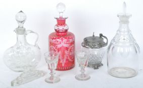 ASSORTMENT OF GLASS - GEORGE IV, VICTORIAN - DECANTERS