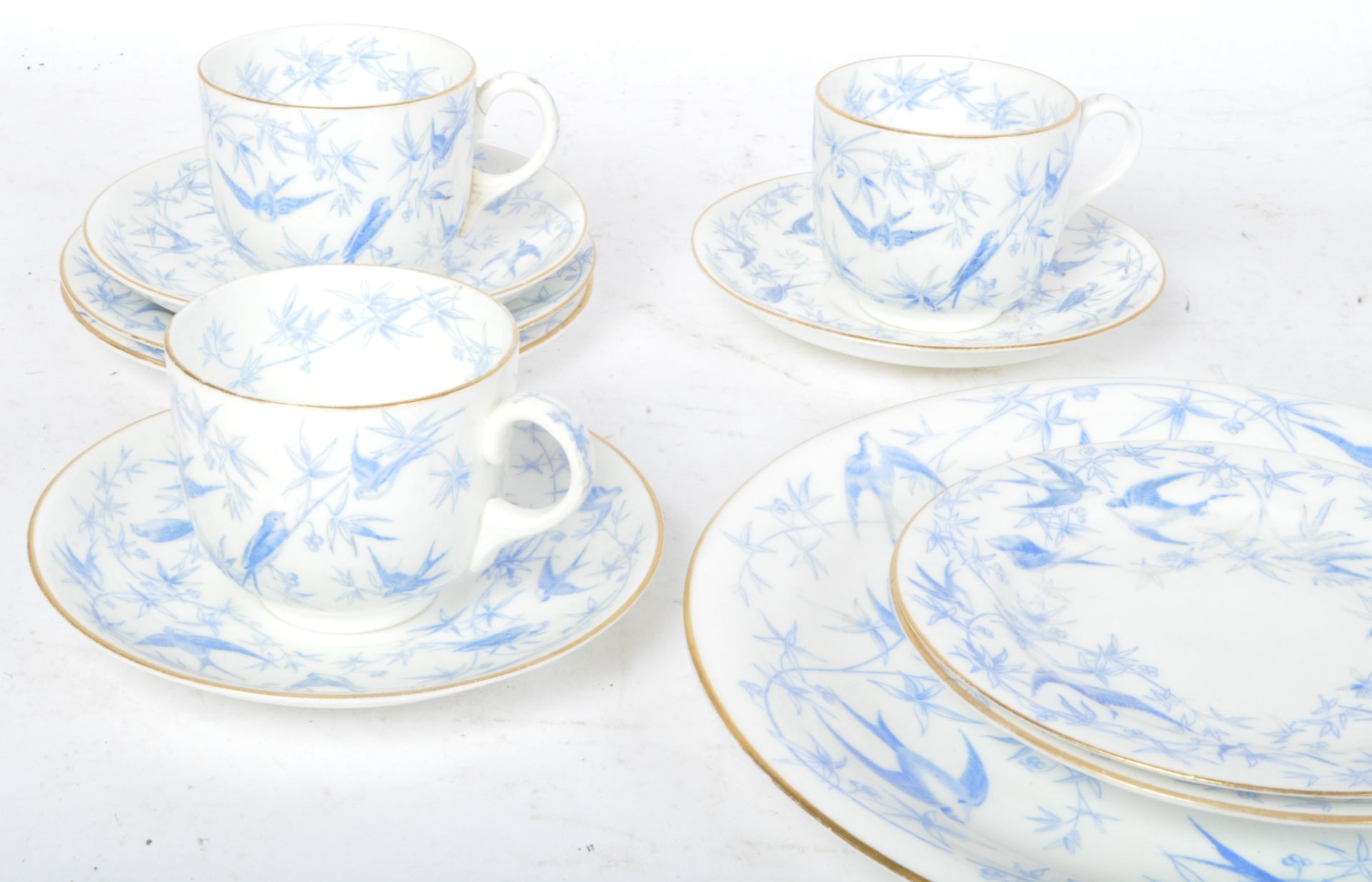 VINTAGE BONE CHINA BLUE & WHITE TEA SERVICE - Bild 6 aus 8