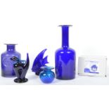 COLLECTION OF VINTAGE BRISTOL BLUE GLASS PIECES