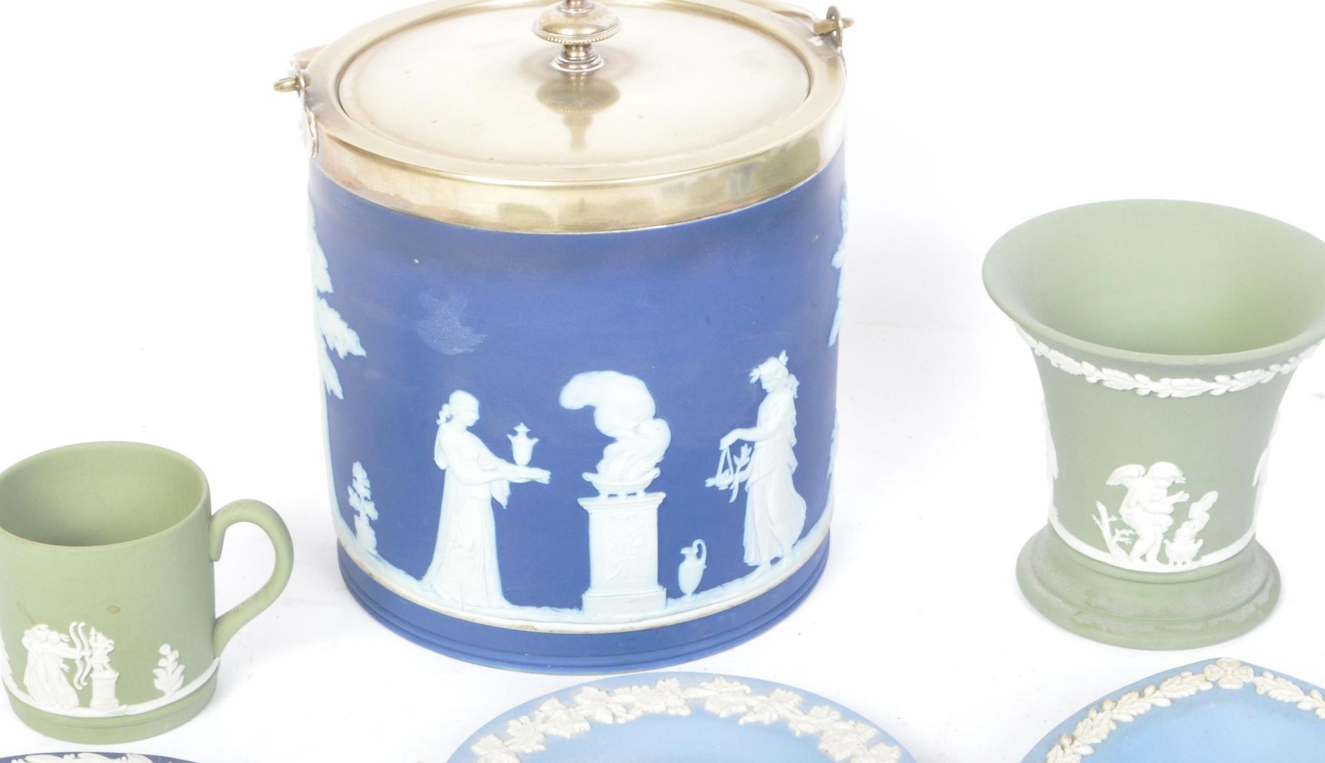 COLLECTION OF VINTAGE BLUE & SEA GREEN WEDGWOOD JASPERWARE - Image 2 of 5