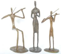 SET OF THREE BRONZE SCULPTURE ARTEFACT FIGURINES