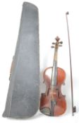 EARLY 20TH CENTURY VIOLIN WITH PAINTED PURFLING EDGES