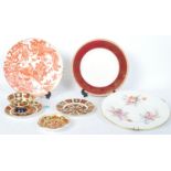 ASSORTMENT OF CROWN DERBY CHINA - RED AVES - IMARI - POSIES