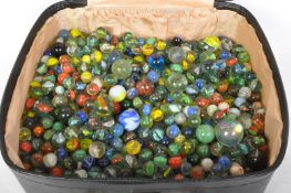LARGE COLLECTION OF GLASS MARBLES - SOME VICTORIAN EXAMPLES