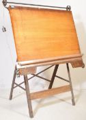 A RETRO MID 20TH CENTURY WOOD & CAST IRON DRAUGHTSMAN BOARD