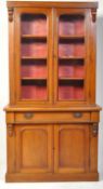 VICTORIAN GLAZED MAHOGANY SECRETAIRE BOOKCASE