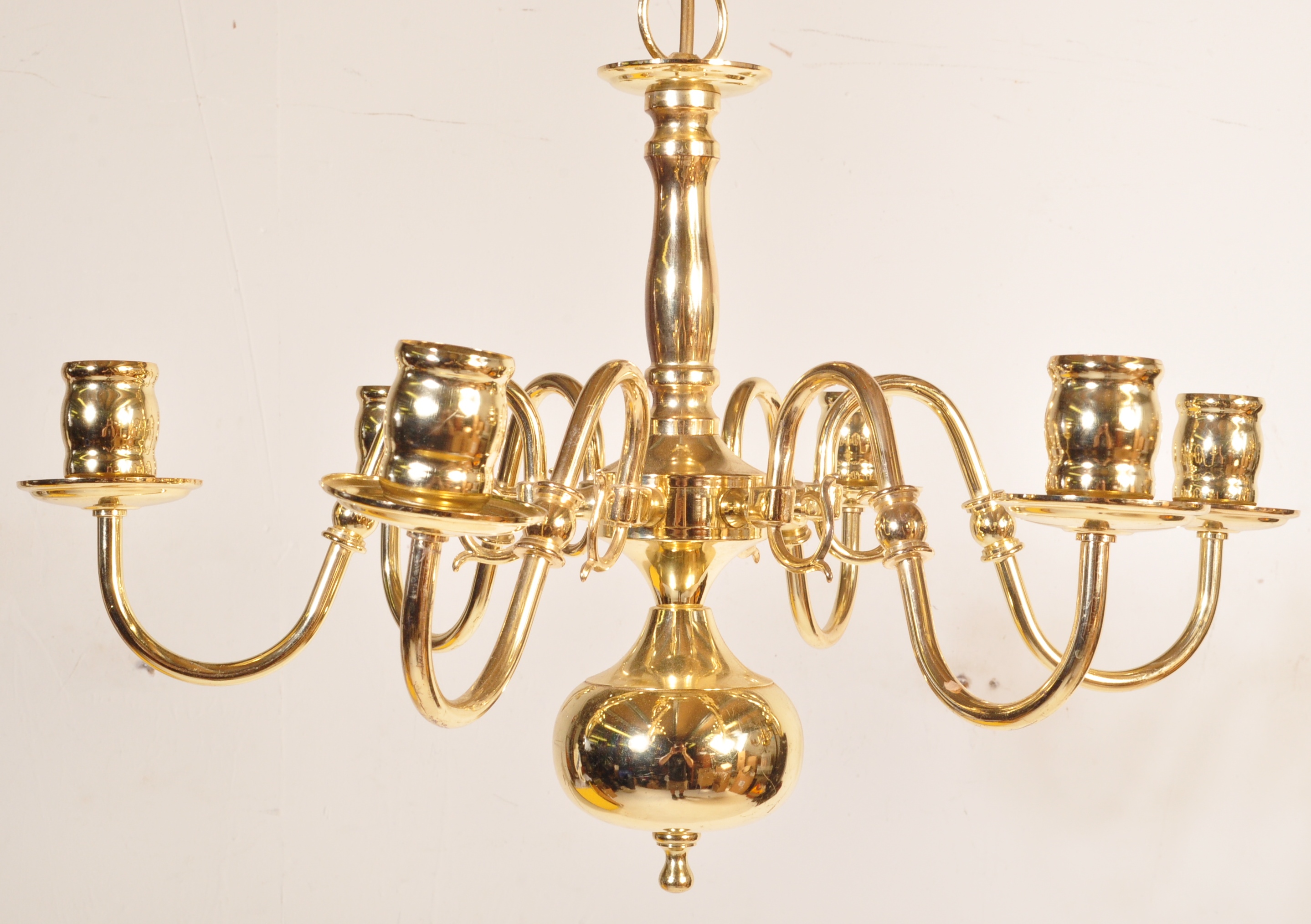 PAIR OF DUTCH BRASS BRANCH HANGING CEILING LIGHTS - Image 3 of 5