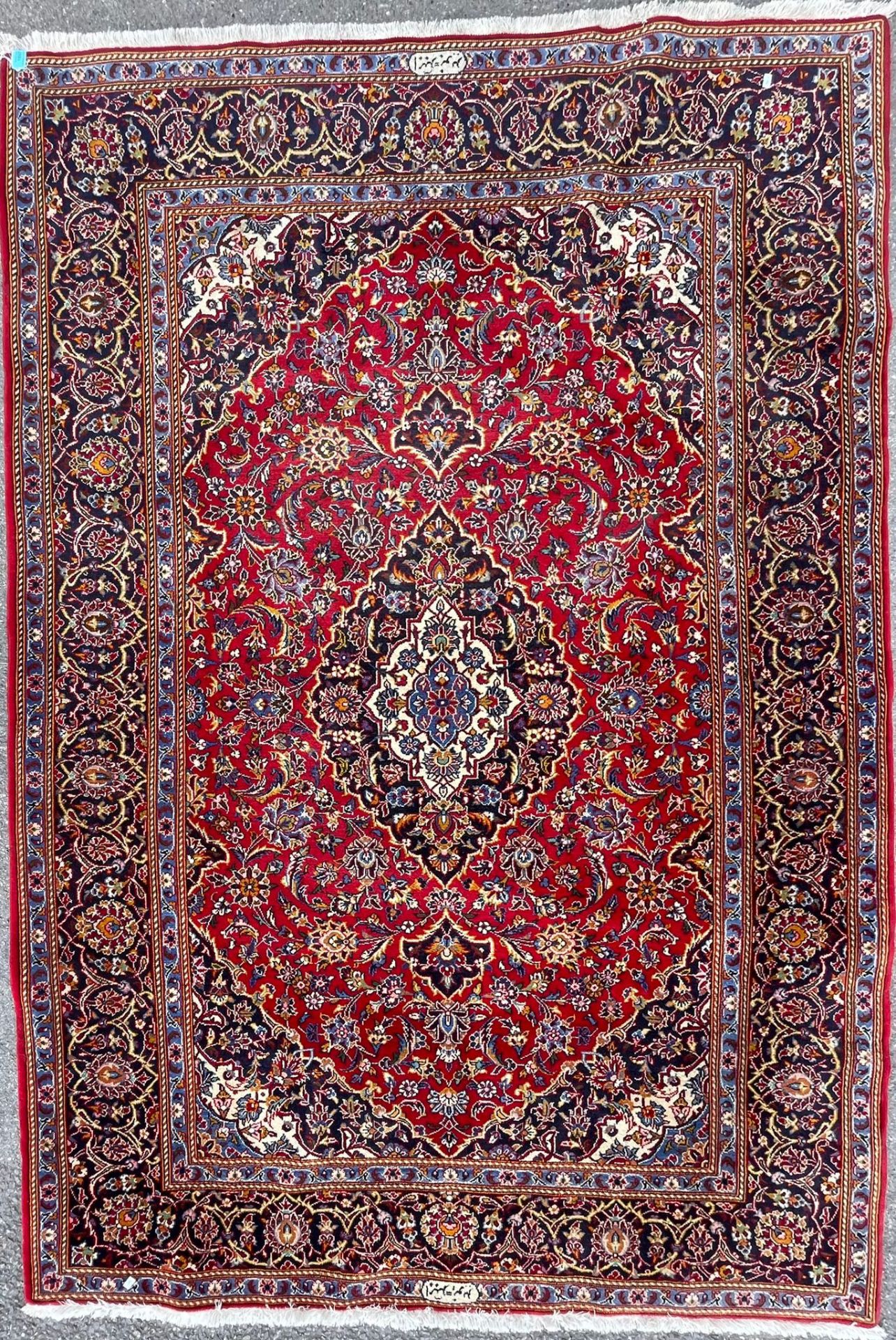 20TH CENTURY DUAL SIGNED KASHAN PERSIAN RUG