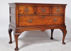 GEORGE I REVIVAL OAK LOWBOY CHEST OF DRAWERS