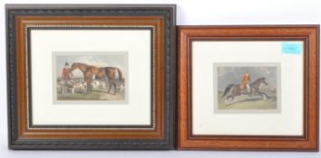 TWO EARLY 19TH CENTURY WILLIAM IV HAND COLOURED EQUESTRIAN PRINTS