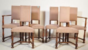 SIX EARLY 20TH CENTURY OAK DINING CHAIRS