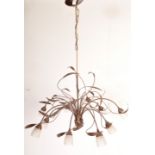 IN THE MANNER OF TOLEWARE - METAL FOLIAGE CEILING LIGHT