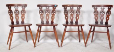 FOUR MID CENTURY ERCOL OLD COLONIAL DINING CHAIRS