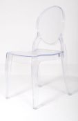 A RETRO VICTORIA GHOST CHAIR IN THE MANNER OF PHILIPPE STARCK