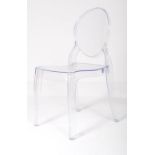 A RETRO VICTORIA GHOST CHAIR IN THE MANNER OF PHILIPPE STARCK