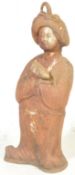 LARGE CAST METAL GARDEN FIGURINE OF A CHINESE WOMAN