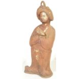 LARGE CAST METAL GARDEN FIGURINE OF A CHINESE WOMAN