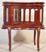 VINTAGE 20TH CENTURY MAHOGANY KIDNEY SHAPED GLASS CABINET