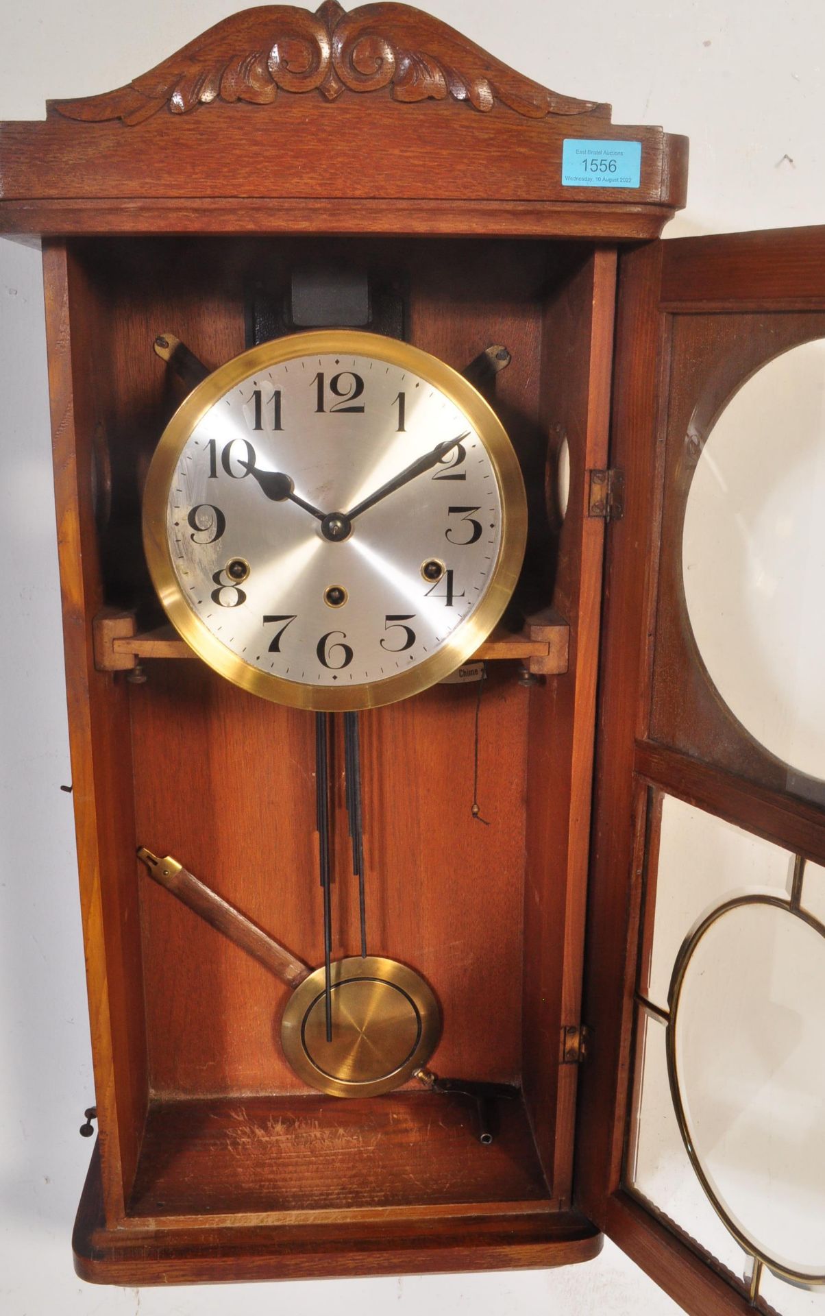 EARLY 20TH CENTURY - CIRCA 1930S - OAK GRANDDAUGHTER WALL CLOCK - Bild 5 aus 6