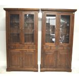 PAIR OF 1940S CHERRYWOOD DISPLAY CABINETS