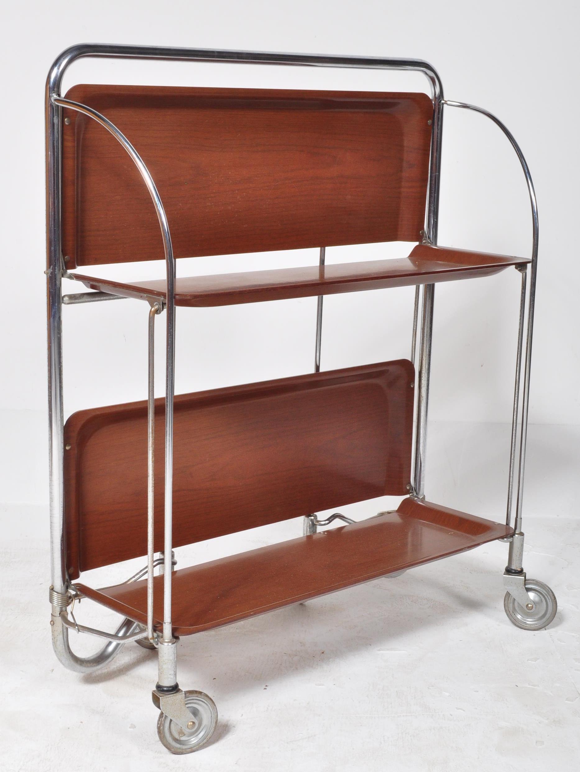 BREMSHEY GERLINOL - RETRO CIRCA 1970S TWO TIER FOLDING TROLLEY - Image 5 of 7