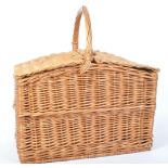 A RETRO VINTAGE WEAVE WICKER PICNIC BASKET