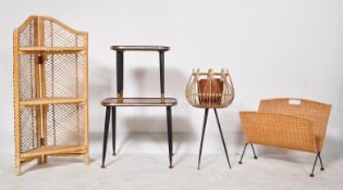 AN ASSORTMENT OF RETRO VINTAGE BAMBOO LOUNGE SMALL FURNITURE