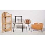 AN ASSORTMENT OF RETRO VINTAGE BAMBOO LOUNGE SMALL FURNITURE