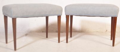 A PAIR OF RETRO 20TH CENTURY UPHOLSTERED STOOLS