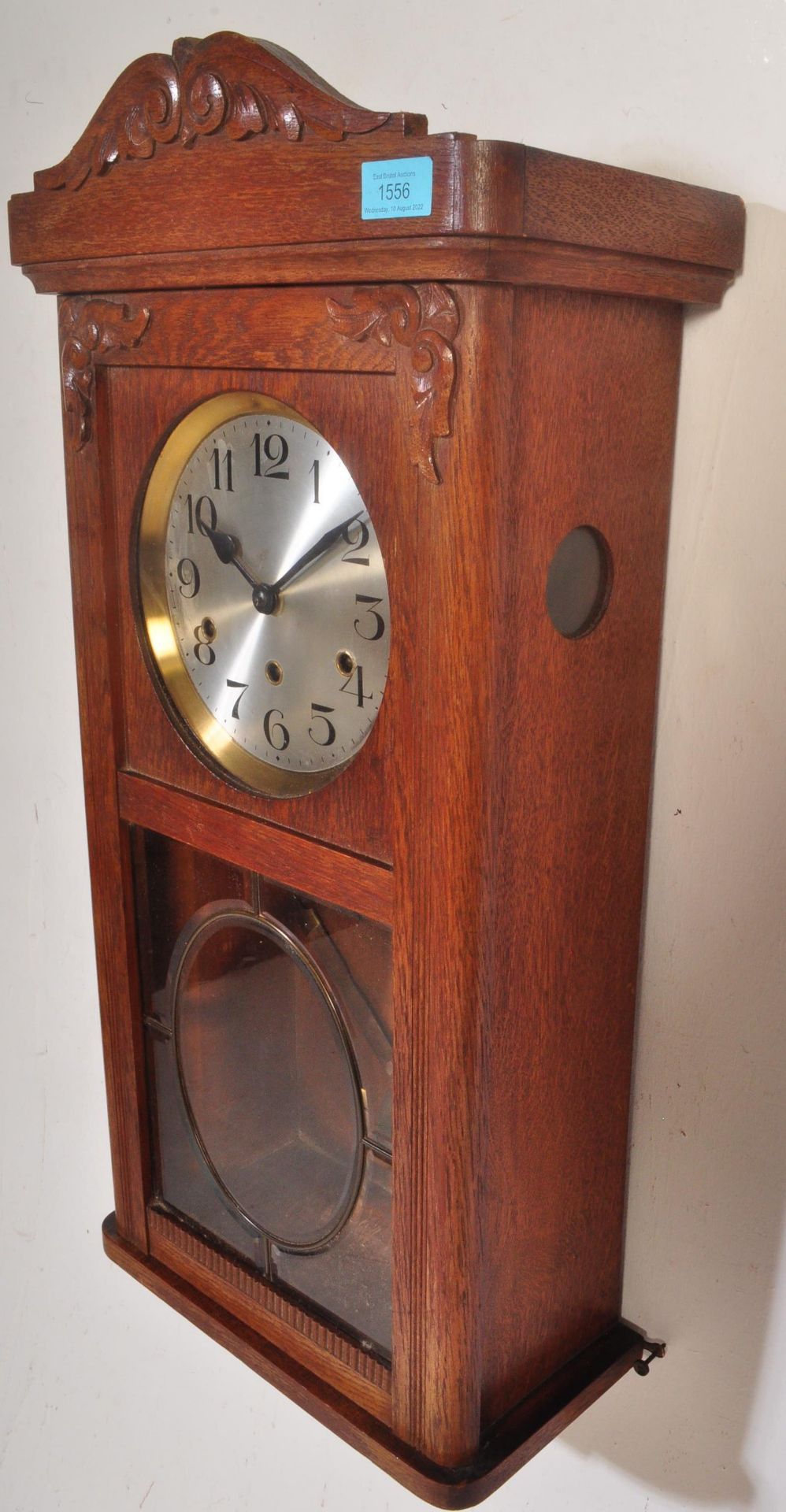 EARLY 20TH CENTURY - CIRCA 1930S - OAK GRANDDAUGHTER WALL CLOCK - Bild 4 aus 6