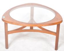 VINTAGE MID CENTURY TEAK & GLASS COFFEE TABLE